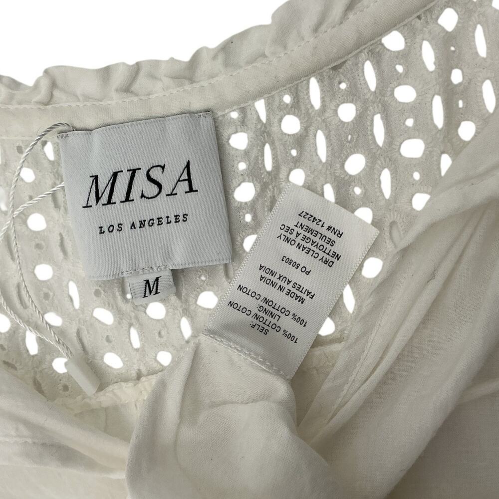 Misa Los Angeles Eyelet White Sarika Dress Size M - Picture 4 of 4